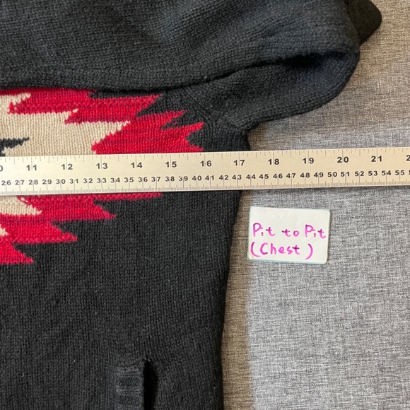 Polo Ralph Lauren Aztec Lambswool Blend Zip Sweater - Women's Size Petite Small - Picture 6 of 9